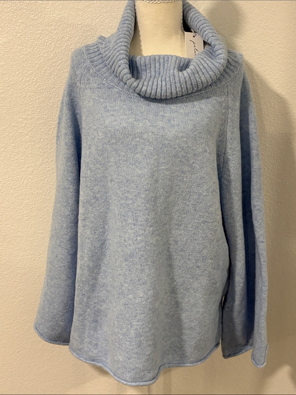 Petal & Pup Light Blue Cowl Neck Pullover Sweater